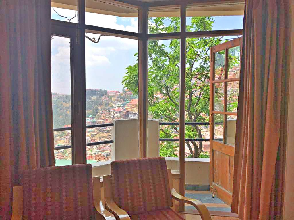 Balcony view of the room